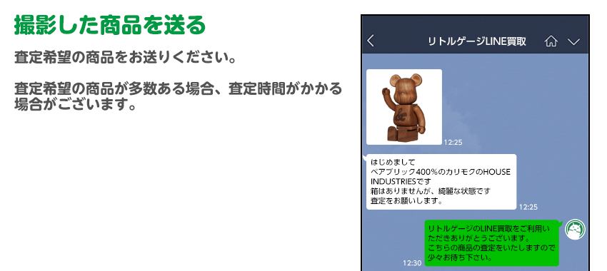 撮影した商品を送る