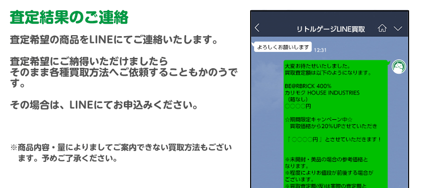 査定結果のご連絡